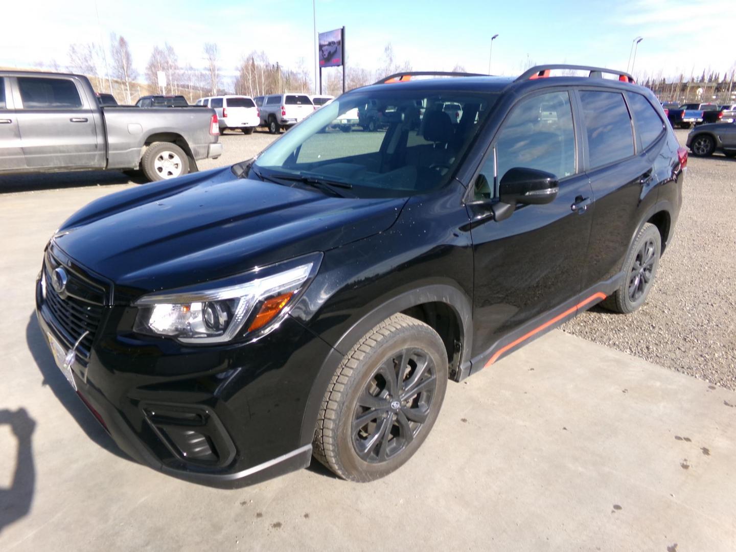 2020 Black Subaru Forester Sport (JF2SKALC9LH) with an 2.5L H4 SOHC 16V engine, CVT transmission, located at 2630 Philips Field Rd., Fairbanks, AK, 99709, (907) 458-0593, 64.848068, -147.780609 - Photo#0