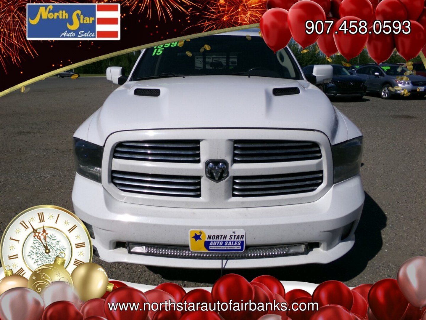 2015 White Dodge Ram 1500 Sport Crew Cab SWB 4WD (1C6RR7MT8FS) with an 5.7L V8 OHV 16V engine, 6-Speed Automatic transmission, located at 2630 Philips Field Rd., Fairbanks, AK, 99709, (907) 458-0593, 64.848068, -147.780609- Photo#1