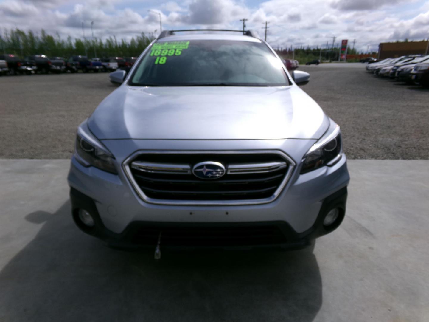 2018 Silver Subaru Outback 2.5i Premium (4S4BSAFC3J3) with an 2.5L H4 DOHC 16V engine, CVT transmission, located at 2630 Philips Field Rd., Fairbanks, AK, 99709, (907) 458-0593, 64.848068, -147.780609 - Photo#1