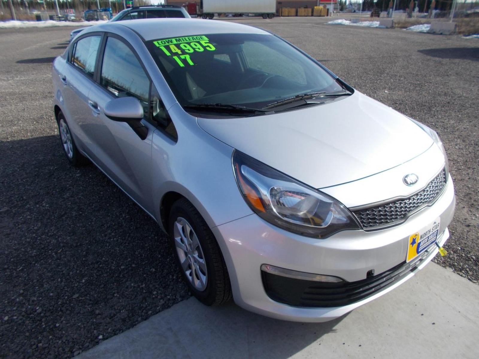 2017 Silver Kia Rio LX 6A (KNADM4A34H6) with an 1.6L L4 DOHC 16V engine, 6A transmission, located at 2630 Philips Field Rd., Fairbanks, AK, 99709, (907) 458-0593, 64.848068, -147.780609 - Photo #0