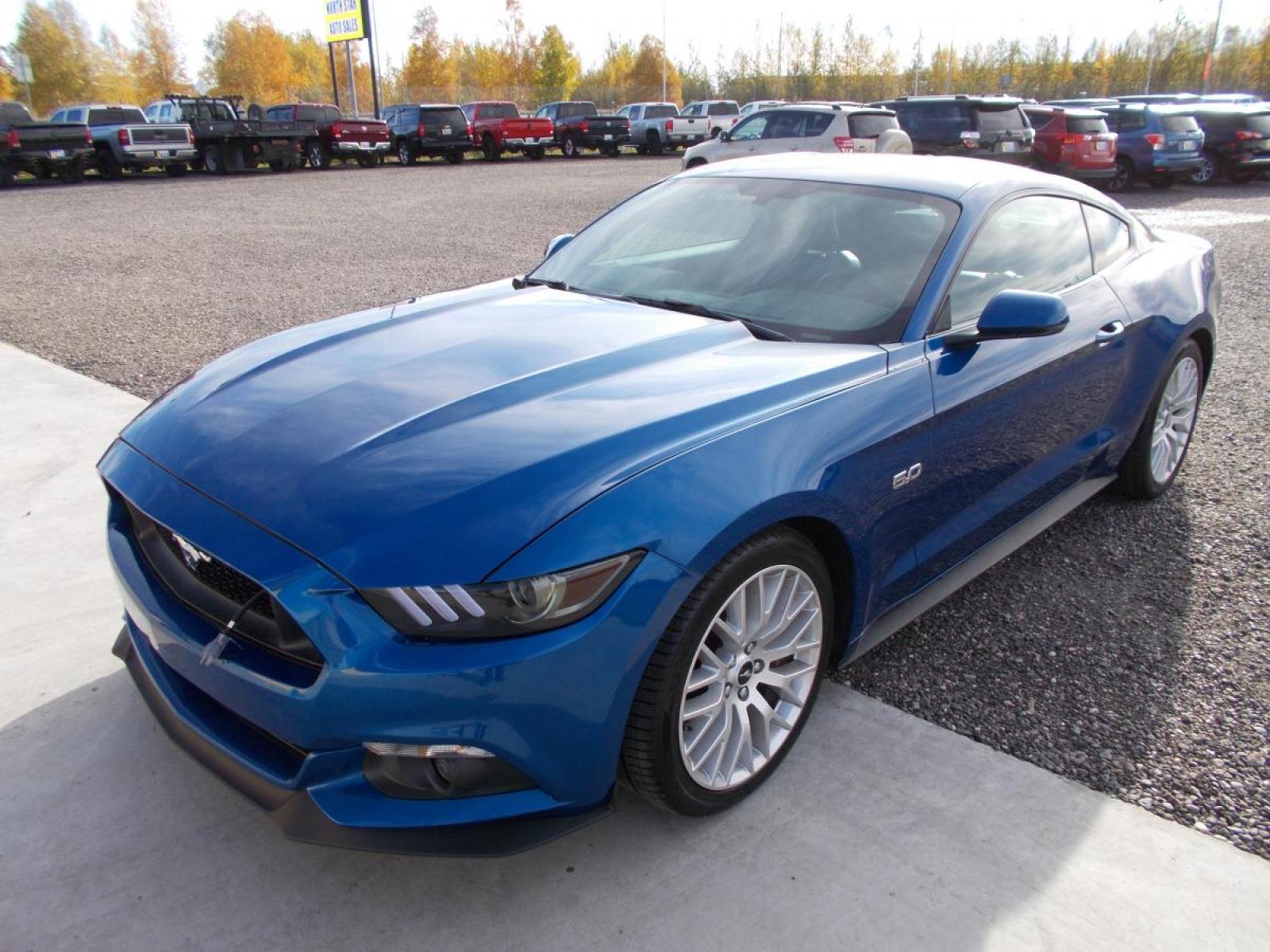 2017 Blue Ford Mustang GT Premium Coupe (1FA6P8CF6H5) with an 5.0L V8 DOHC 32V engine, located at 2630 Philips Field Rd., Fairbanks, AK, 99709, (907) 458-0593, 64.848068, -147.780609 - Photo #0