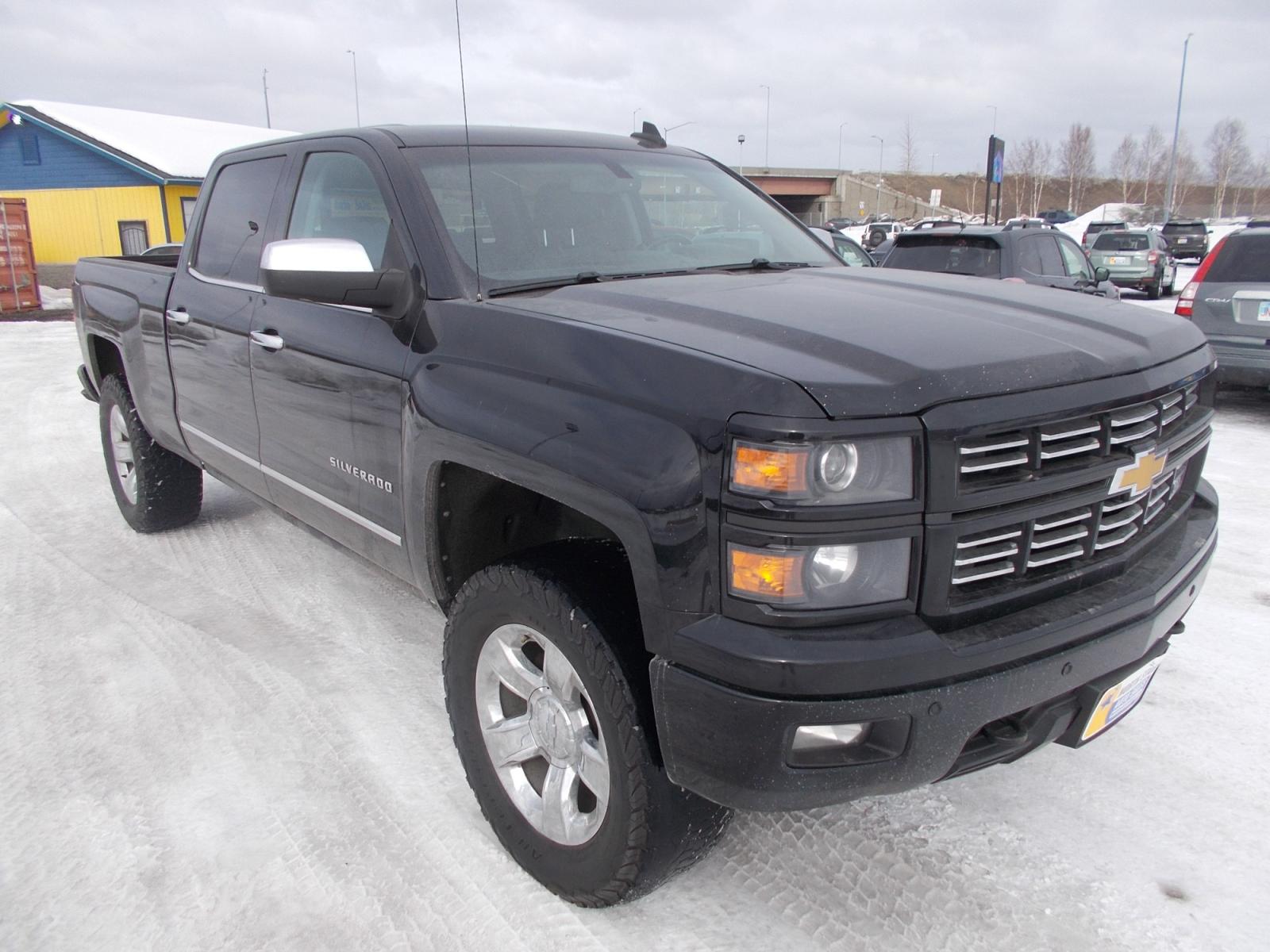 2015 Black Chevrolet Silverado 1500 LTZ Crew Cab 4WD (3GCUKSEC2FG) with an 5.3L V8 OHV 16V engine, 6-Speed Automatic transmission, located at 2630 Philips Field Rd., Fairbanks, AK, 99709, (907) 458-0593, 64.848068, -147.780609 - Photo #0