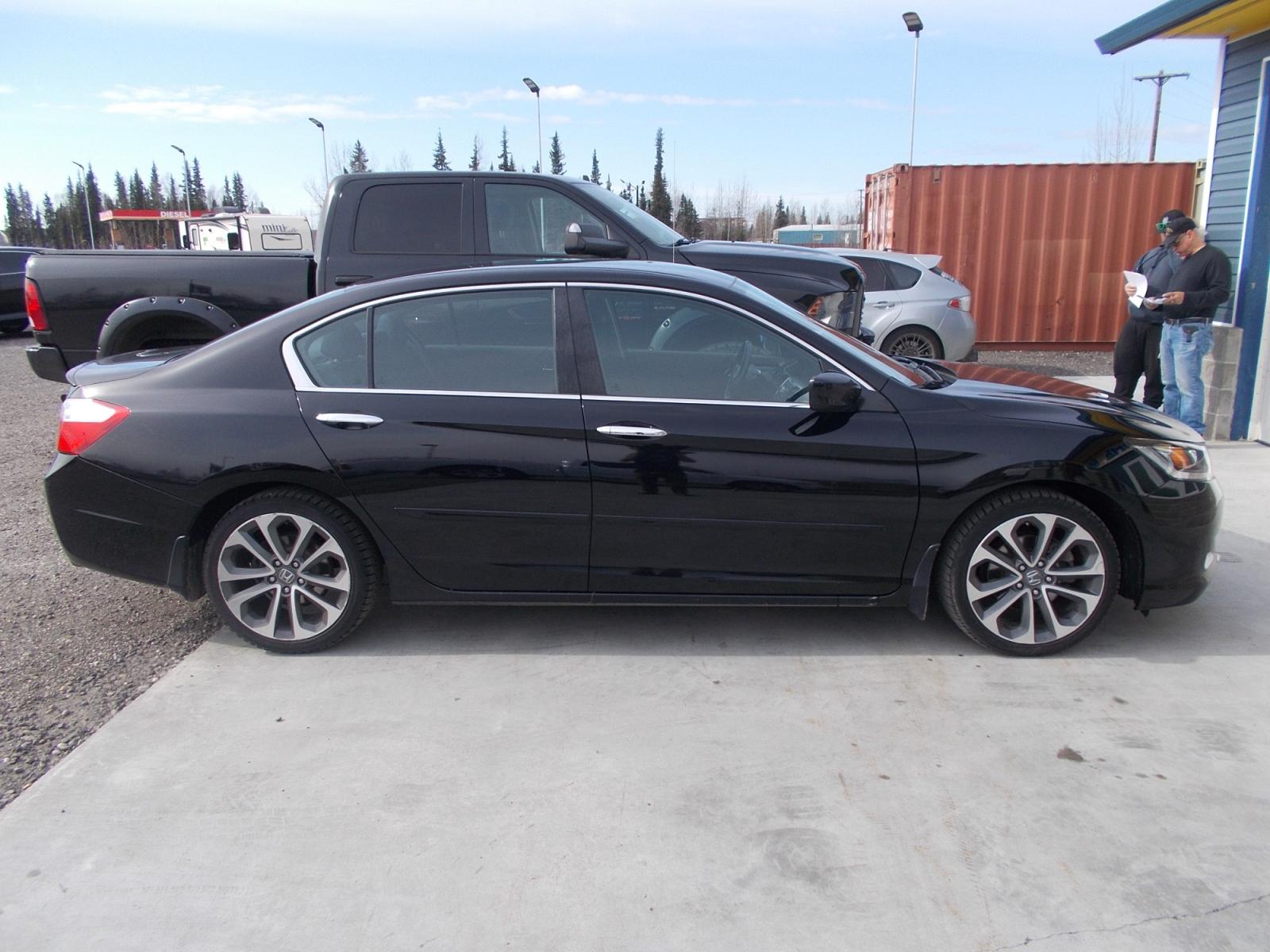 2014 Black Honda Accord Sport Sedan CVT (1HGCR2F56EA) with an 2.4L L4 DOHC 16V engine, Continuously Variable Transmission transmission, located at 2630 Philips Field Rd., Fairbanks, AK, 99709, (907) 458-0593, 64.848068, -147.780609 - Photo #2