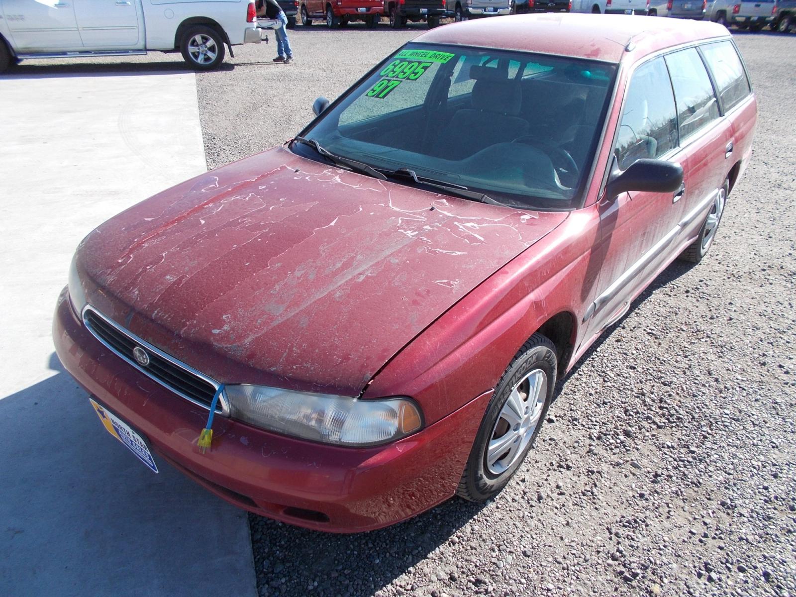 1997 Red Subaru Legacy Wagon Brighton AWD (4S3BK4259V7) with an 2.2L H4 SOHC 16V engine, 4-Speed Automatic Overdrive transmission, located at 2630 Philips Field Rd., Fairbanks, AK, 99709, (907) 458-0593, 64.848068, -147.780609 - Photo #0