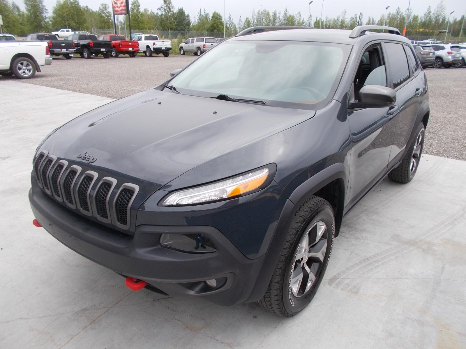 2017 Black Jeep Cherokee Trailhawk 4WD (1C4PJMBS3HW) with an 3.2L V6 DOHC 24V engine, 9A transmission, located at 2630 Philips Field Rd., Fairbanks, AK, 99709, (907) 458-0593, 64.848068, -147.780609 - Photo #0