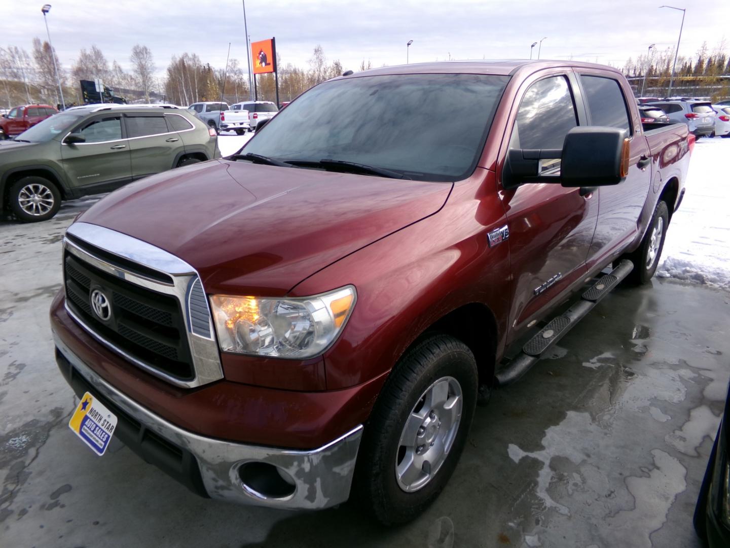 2010 Maroon Toyota Tundra SR5 CrewMax 5.7L 4WD (5TFDY5F18AX) with an 5.7L V8 DOHC 32V engine, 6-Speed Automatic Overdrive transmission, located at 2630 Philips Field Rd., Fairbanks, AK, 99709, (907) 458-0593, 64.848068, -147.780609 - Photo#0
