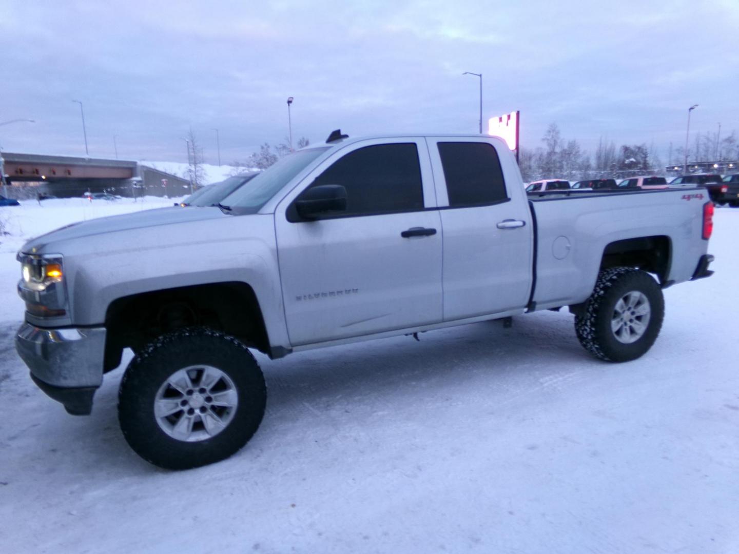 2018 Silver /Black Chevrolet Silverado 1500 Work Truck Double Cab 4WD (1GCVKNEH0JZ) with an 4.3L V6 OHV 12V engine, 6A transmission, located at 2630 Philips Field Rd., Fairbanks, AK, 99709, (907) 458-0593, 64.848068, -147.780609 - Photo#2
