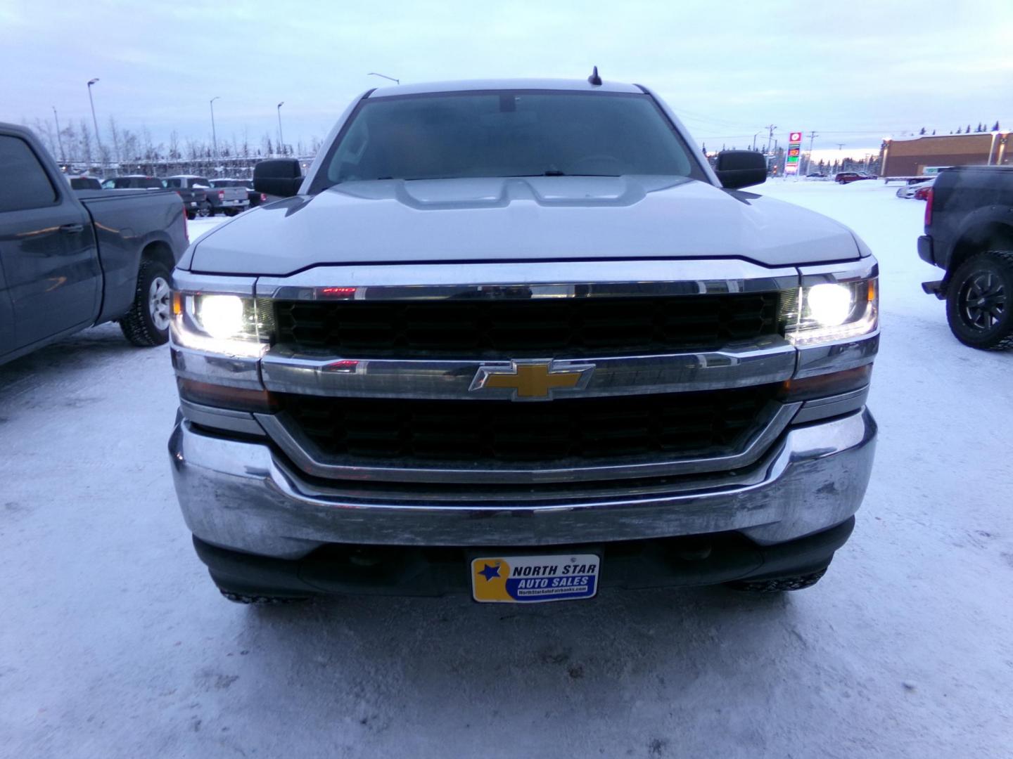 2018 Silver /Black Chevrolet Silverado 1500 Work Truck Double Cab 4WD (1GCVKNEH0JZ) with an 4.3L V6 OHV 12V engine, 6A transmission, located at 2630 Philips Field Rd., Fairbanks, AK, 99709, (907) 458-0593, 64.848068, -147.780609 - Photo#1