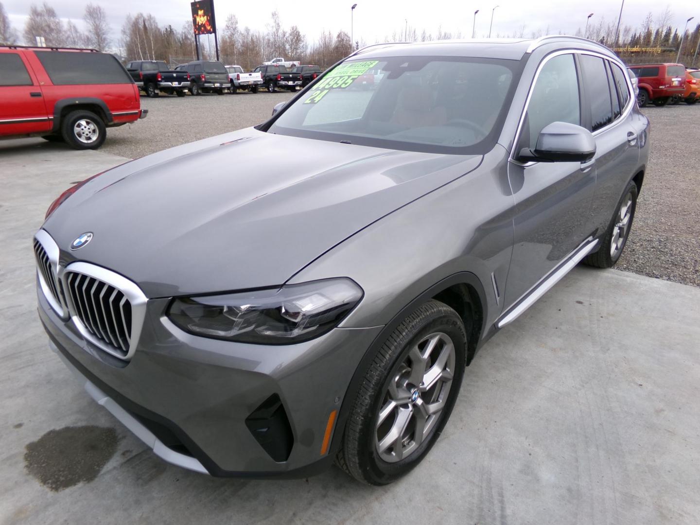 2024 Grey /Brown BMW X3 X-Drive30i (5UX53DP02R9) with an 2.0L L4 DOHC 16V engine, 8A transmission, located at 2630 Philips Field Rd., Fairbanks, AK, 99709, (907) 458-0593, 64.848068, -147.780609 - Photo#0