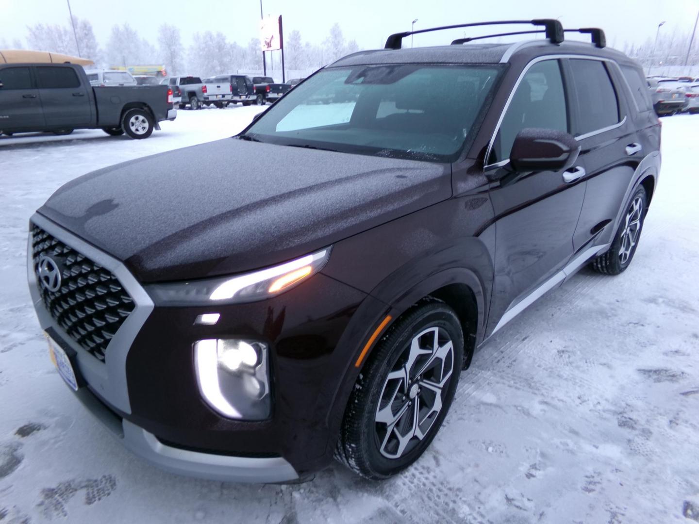 2021 Maroon Hyundai Palisade Calligraphy AWD (KM8R7DHE8MU) with an 3.8L V6 DOHC 24V engine, 8A transmission, located at 2630 Philips Field Rd., Fairbanks, AK, 99709, (907) 458-0593, 64.848068, -147.780609 - Photo#0
