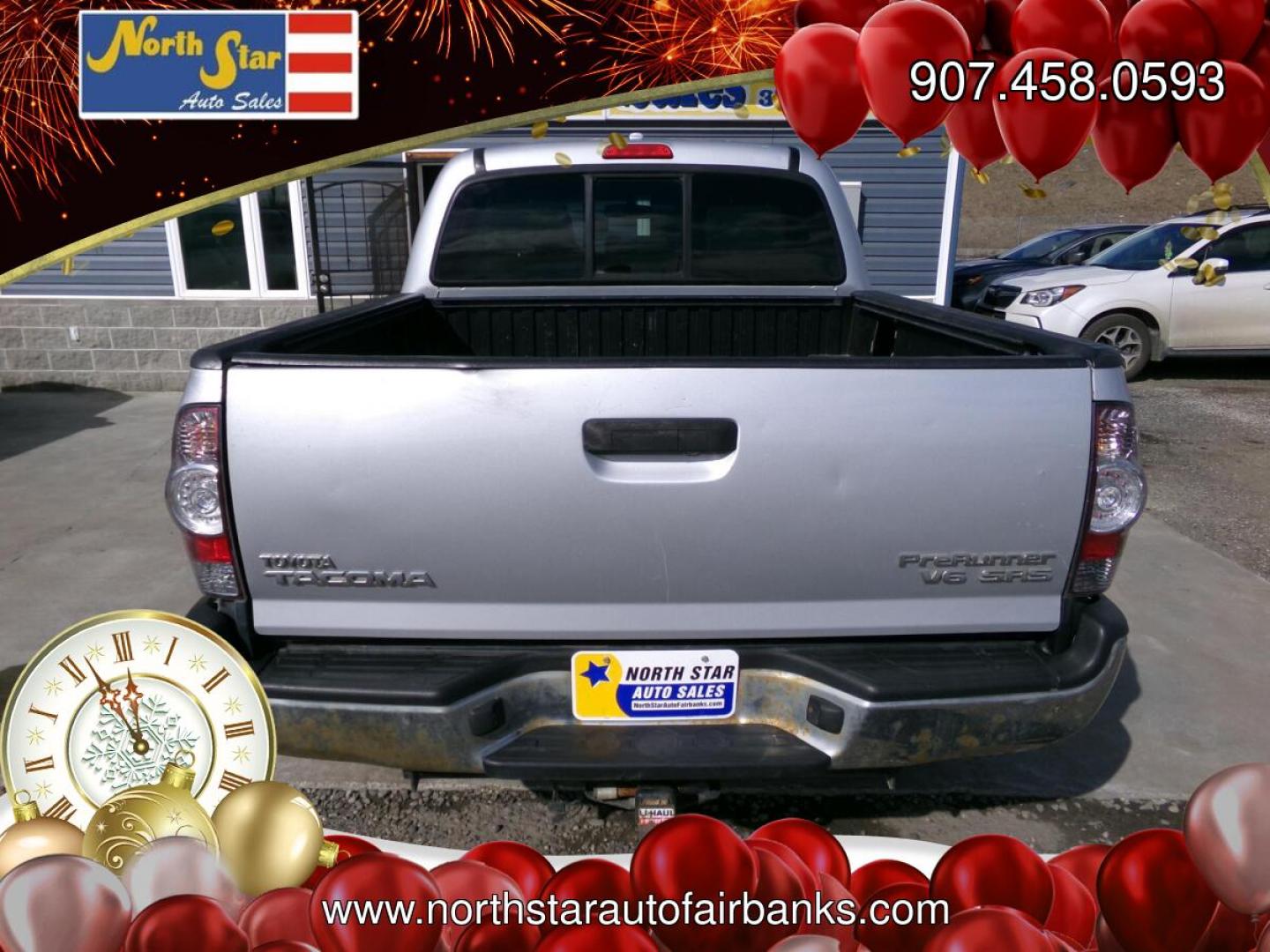 2010 Silver Toyota Tacoma PreRunner Double Cab V6 Auto 2WD (3TMJU4GN1AM) with an 4.0L V6 DOHC 24V engine, 5-Speed Automatic transmission, located at 2630 Philips Field Rd., Fairbanks, AK, 99709, (907) 458-0593, 64.848068, -147.780609- Photo#3