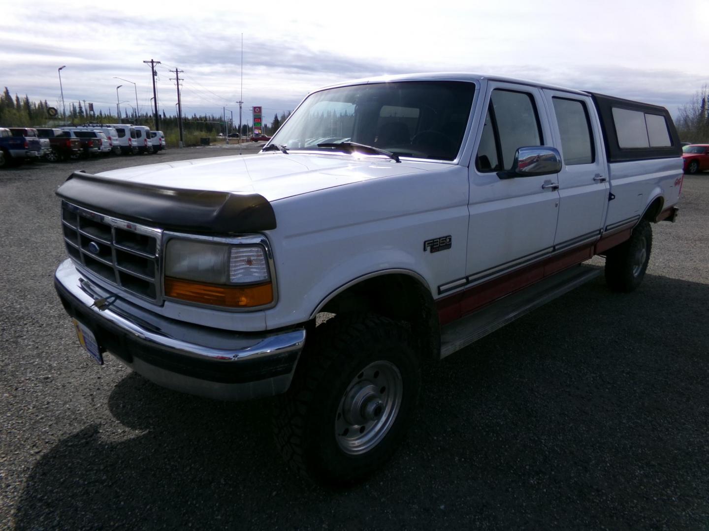 1997 White Ford F-350 XL Crew Cab 4WD (1FTJW36G9VE) with an 7.5L V8 OHV 16V engine, located at 2630 Philips Field Rd., Fairbanks, AK, 99709, (907) 458-0593, 64.848068, -147.780609 - Photo#0