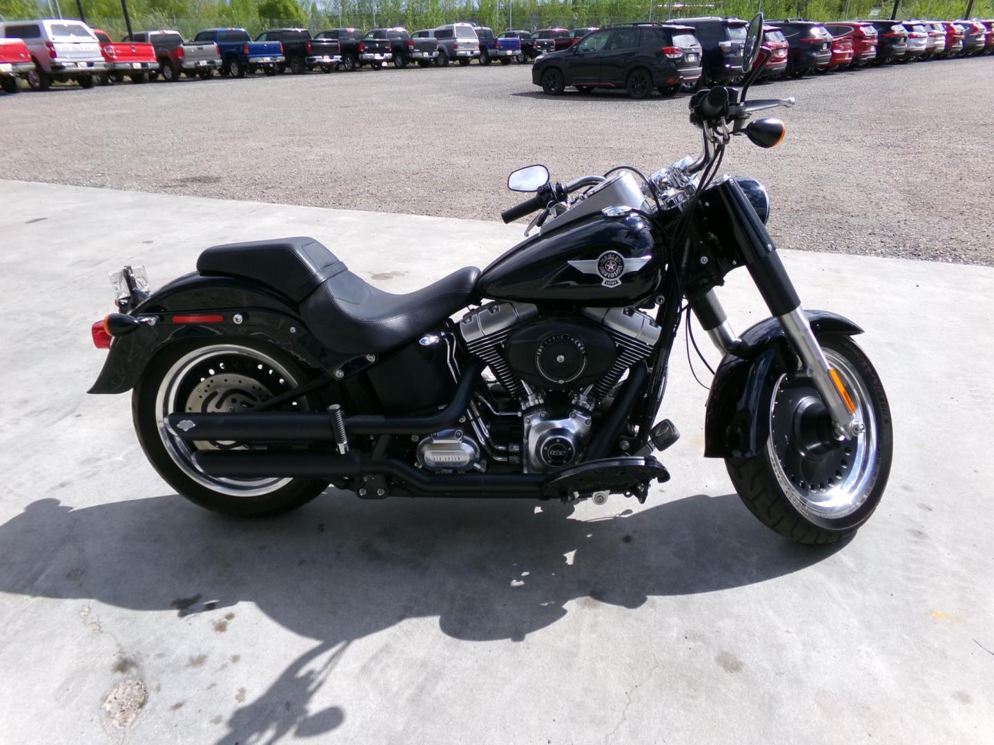 2015 Black Harley-Davidson FLSTFB - (1HD1JNV12FC) with an 1690CC engine, located at 2630 Philips Field Rd., Fairbanks, AK, 99709, (907) 458-0593, 64.848068, -147.780609 - Photo#2