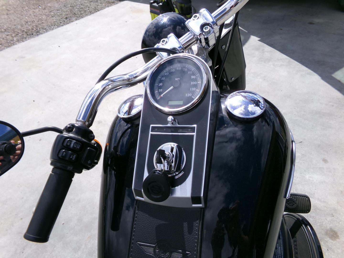 2015 Black Harley-Davidson FLSTFB - (1HD1JNV12FC) with an 1690CC engine, located at 2630 Philips Field Rd., Fairbanks, AK, 99709, (907) 458-0593, 64.848068, -147.780609 - Photo#3