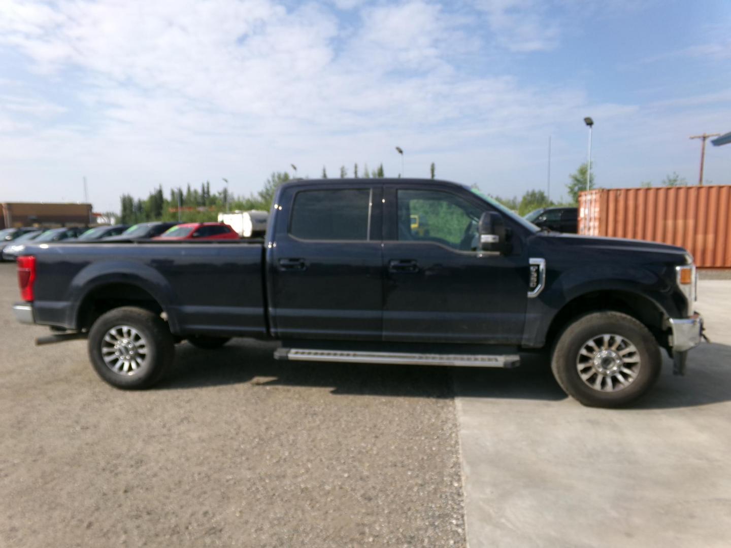 2021 Blue /Black Ford F-350 SD Lariat Superduty Crew Cab 4WD 8ft Bed (1FT8W3B69ME) with an 6.2L V8 OHV 16V engine, 6A transmission, located at 2630 Philips Field Rd., Fairbanks, AK, 99709, (907) 458-0593, 64.848068, -147.780609 - Photo#2