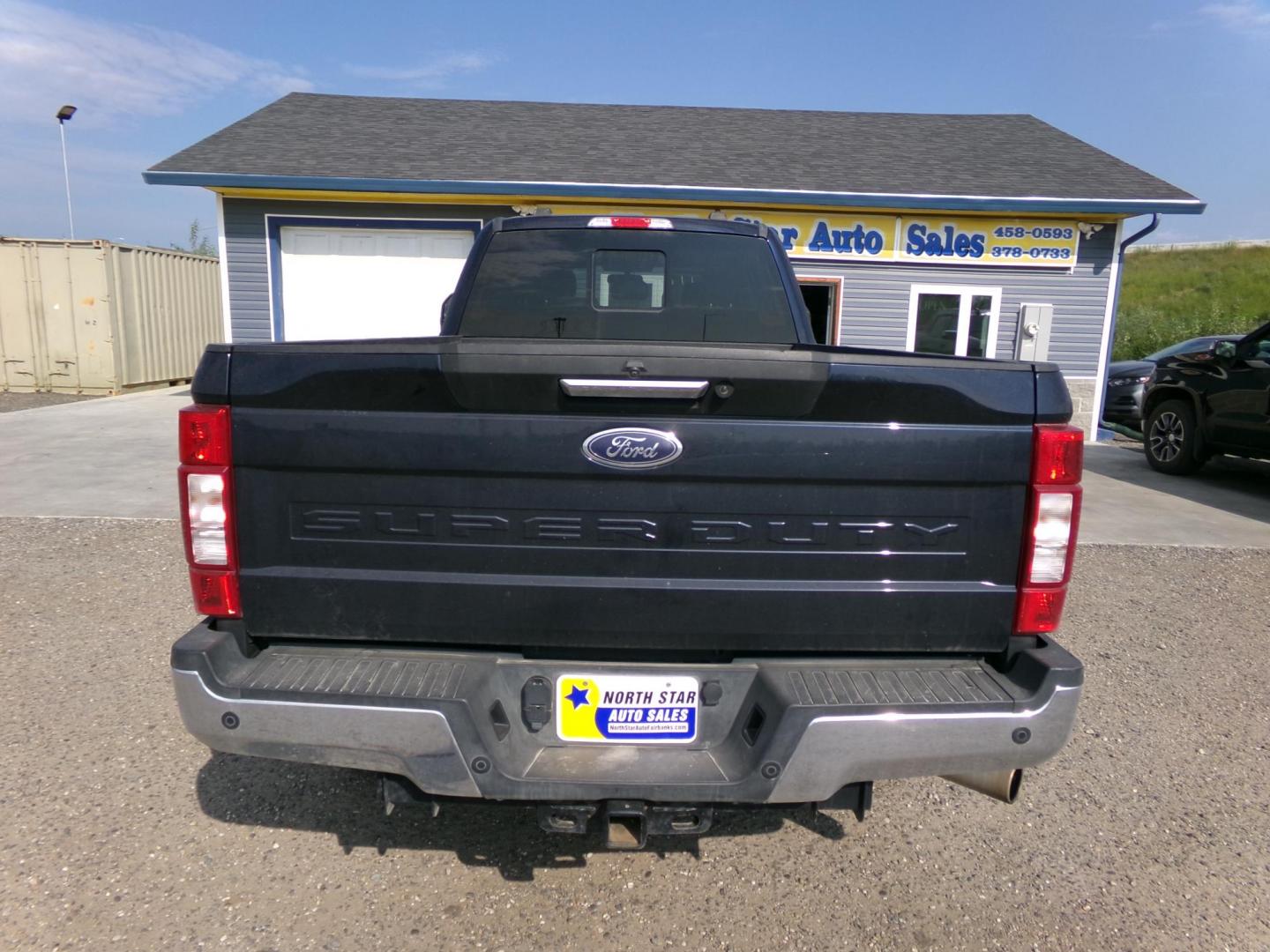 2021 Blue /Black Ford F-350 SD Lariat Superduty Crew Cab 4WD 8ft Bed (1FT8W3B69ME) with an 6.2L V8 OHV 16V engine, 6A transmission, located at 2630 Philips Field Rd., Fairbanks, AK, 99709, (907) 458-0593, 64.848068, -147.780609 - Photo#3