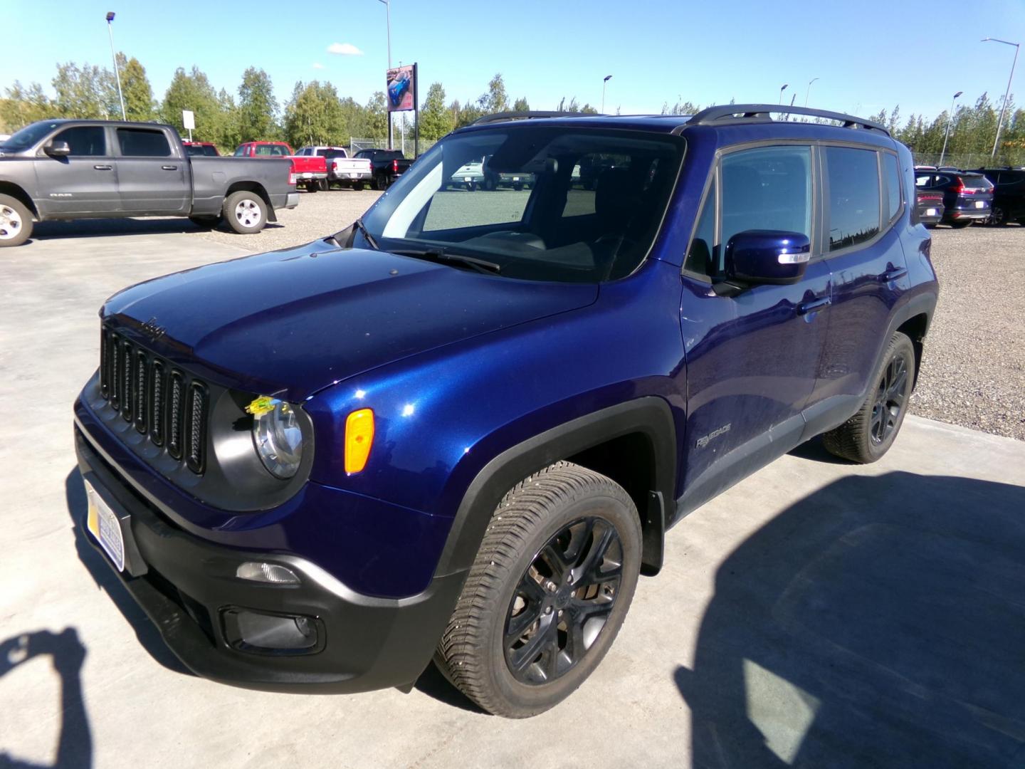 2018 Blue Jeep Renegade Latitude 4WD (ZACCJBBB0JP) with an 2.4L L4 DOHC 16V engine, 6M transmission, located at 2630 Philips Field Rd., Fairbanks, AK, 99709, (907) 458-0593, 64.848068, -147.780609 - Photo#0