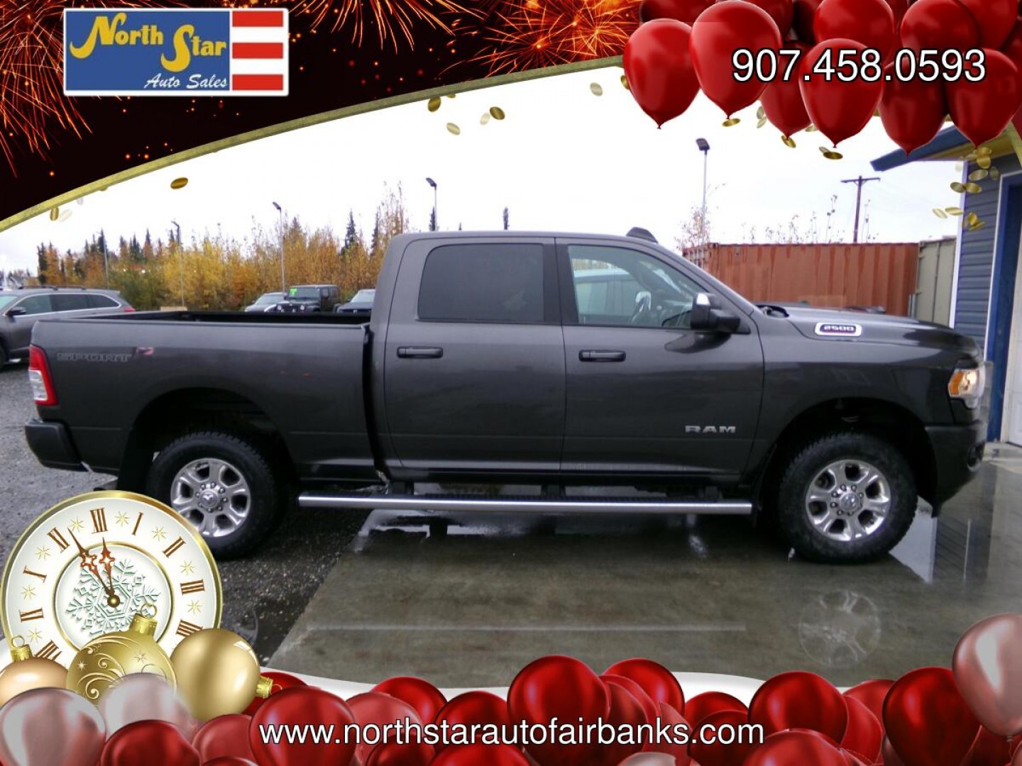 2019 Grey Dodge 2500 BigHorn Crew Cab SWB 4WD (3C6UR5DL0KG) with an 6.7L L6 OHV 24V TURBO DIESEL engine, 6A transmission, located at 2630 Philips Field Rd., Fairbanks, AK, 99709, (907) 458-0593, 64.848068, -147.780609- Photo#2
