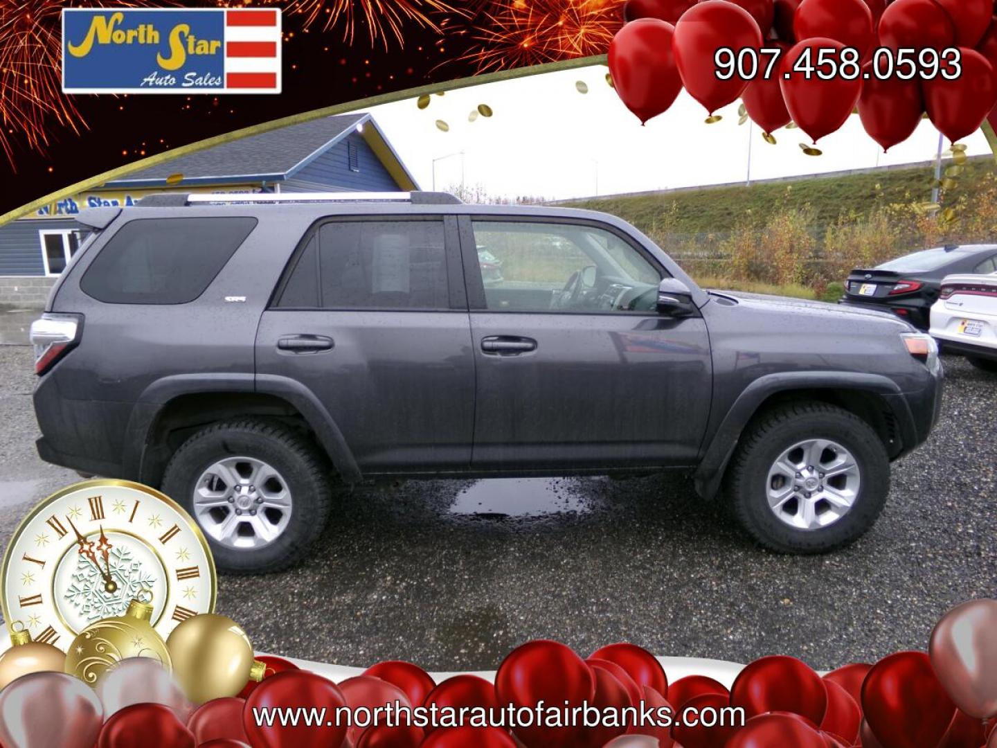 2019 Grey Toyota 4Runner SR5 4WD (JTEBU5JR1K5) with an 4.0L V6 DOHC 24V engine, 5A transmission, located at 2630 Philips Field Rd., Fairbanks, AK, 99709, (907) 458-0593, 64.848068, -147.780609- Photo#2