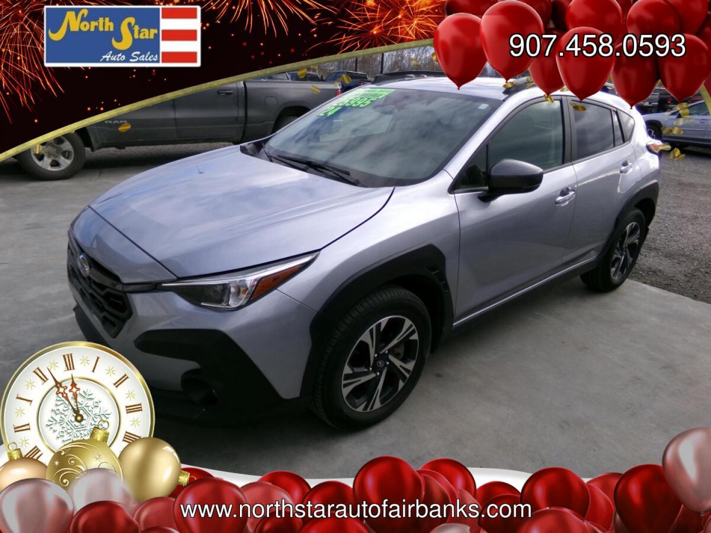 2024 Silver Subaru Crosstrek 2.0i Premium CVT (JF2GUADC0R8) with an 2.0L L4 DOHC 16V engine, CVT transmission, located at 2630 Philips Field Rd., Fairbanks, AK, 99709, (907) 458-0593, 64.848068, -147.780609- Photo#0