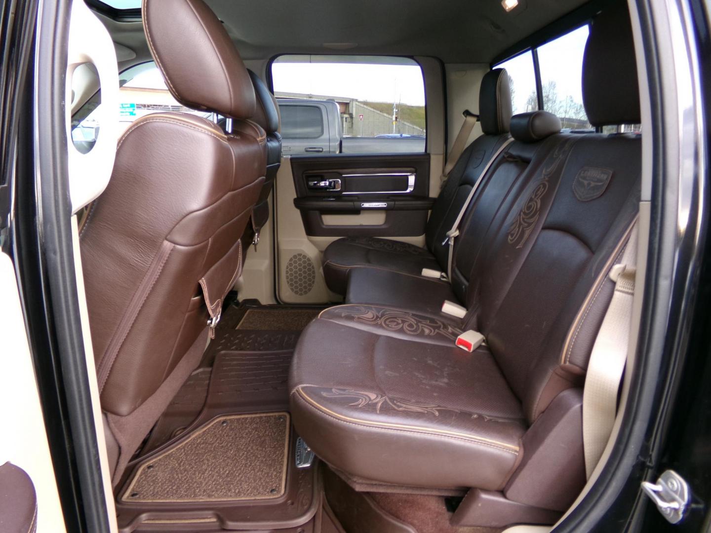 2015 Black /Brown Dodge 1500 Longhorn Crew Cab SWB 4WD (1C6RR7PT5FS) with an 5.7L V8 OHV 16V engine, 6-Speed Automatic transmission, located at 2630 Philips Field Rd., Fairbanks, AK, 99709, (907) 458-0593, 64.848068, -147.780609 - Photo#5
