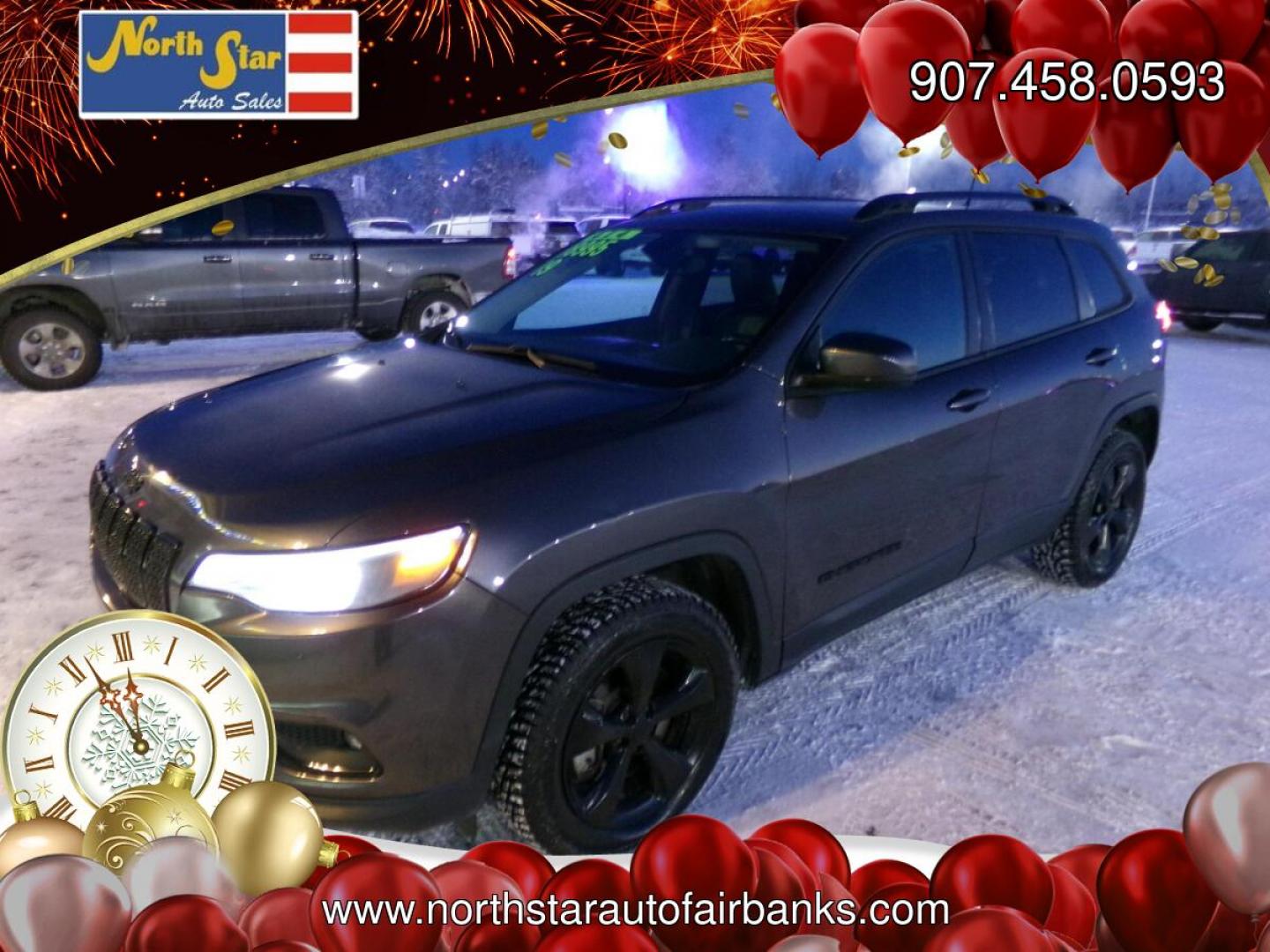 2019 Grey Jeep Cherokee Latitude Plus 4WD (1C4PJMLX7KD) with an 3.2L V6 DOHC 24V engine, 9A transmission, located at 2630 Philips Field Rd., Fairbanks, AK, 99709, (907) 458-0593, 64.848068, -147.780609- Photo#0