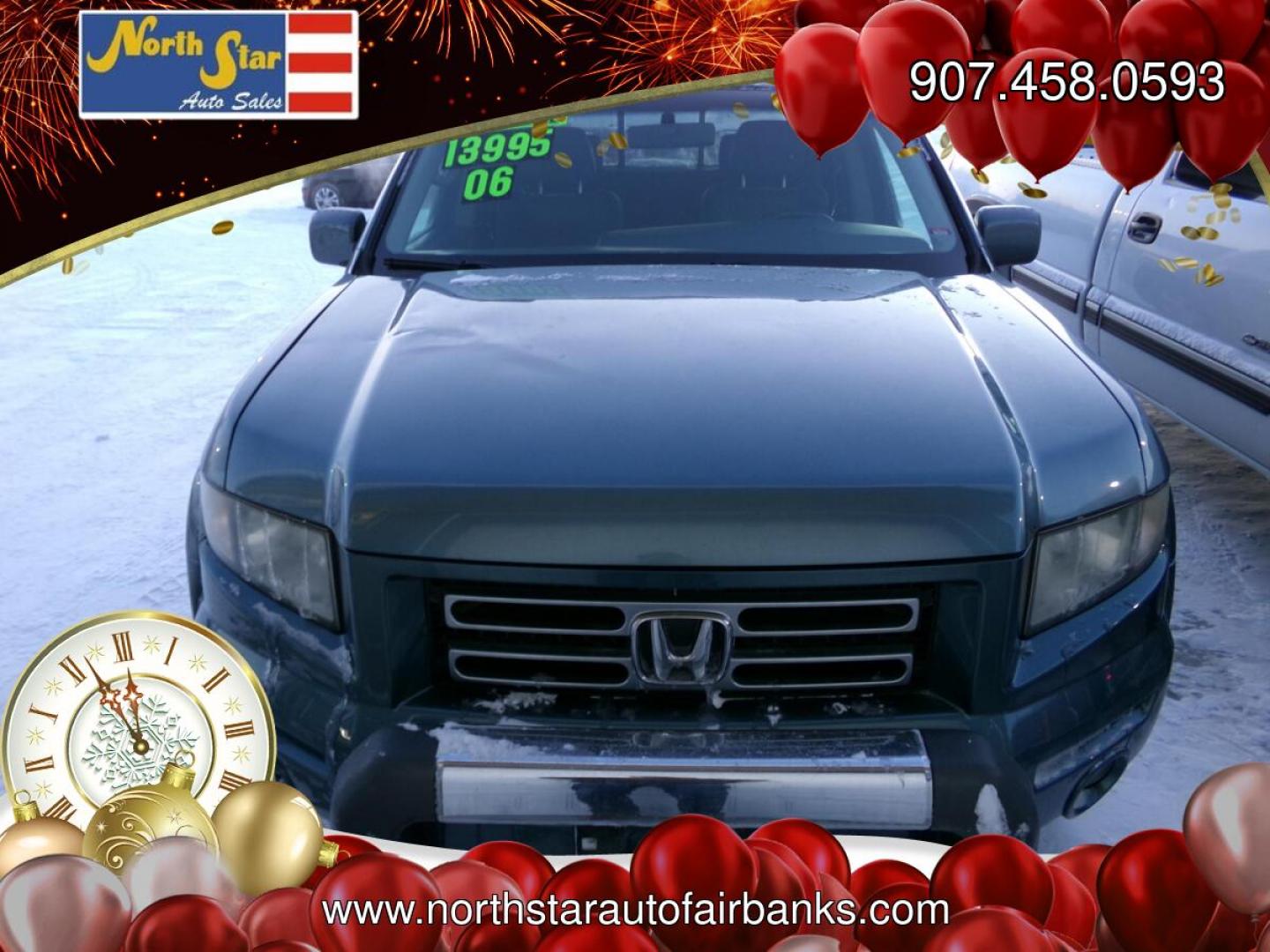 2006 Blue Honda Ridgeline RTL (2HJYK16576H) with an 3.5L V6 SOHC 24V engine, 5-Speed Automatic Overdrive transmission, located at 2630 Philips Field Rd., Fairbanks, AK, 99709, (907) 458-0593, 64.848068, -147.780609- Photo#1