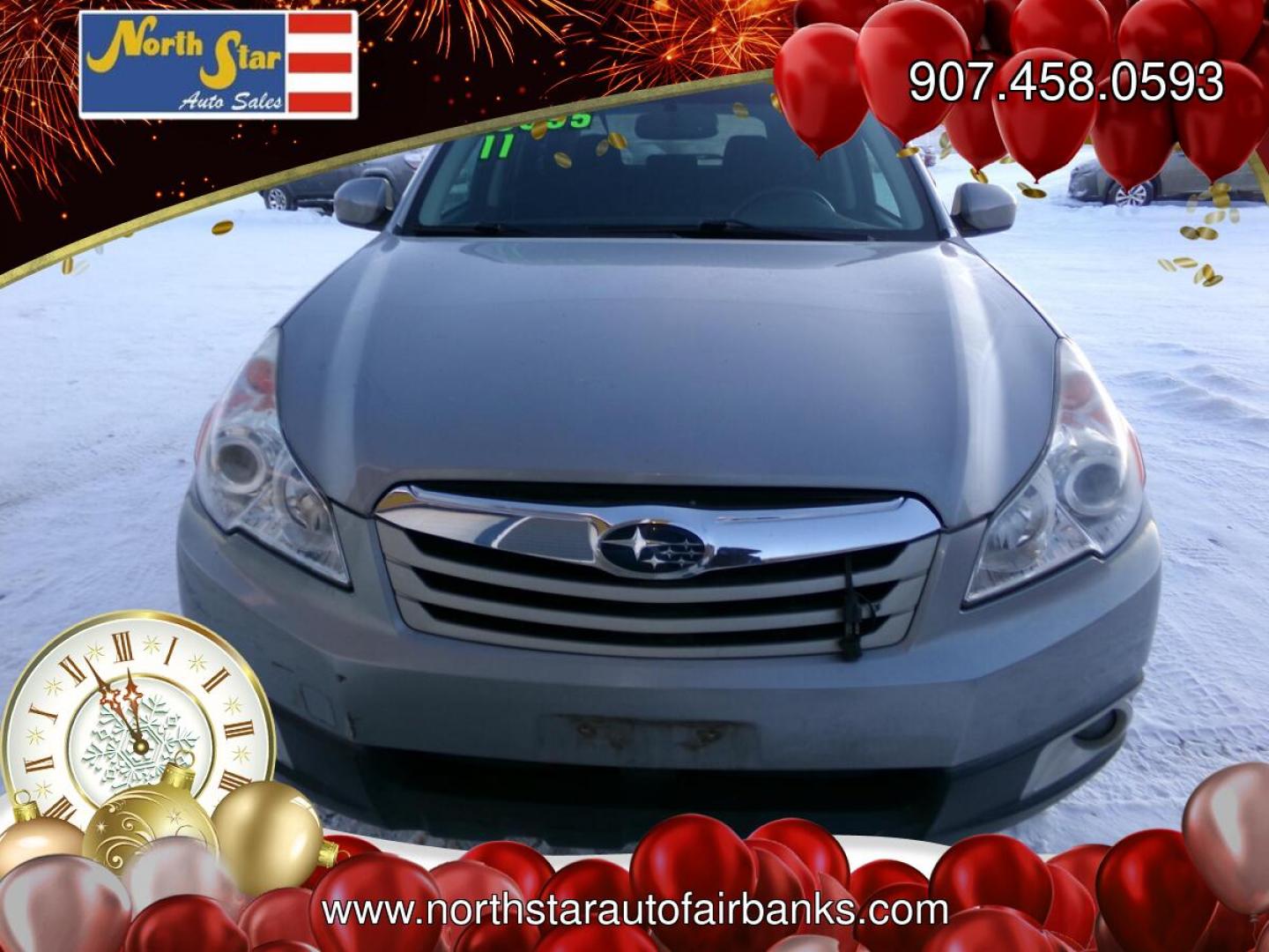 2011 Silver Subaru Outback 2.5i Premium (4S4BRBGC6B3) with an 2.5L H4 DOHC 16V engine, Continuously Variable Transmisson transmission, located at 2630 Philips Field Rd., Fairbanks, AK, 99709, (907) 458-0593, 64.848068, -147.780609- Photo#1