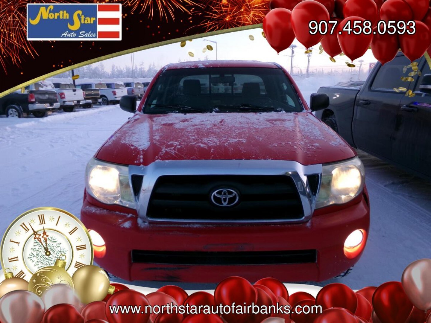 2008 Red Toyota Tacoma Access Cab V6 4WD (5TEUU42N28Z) with an 4.0L V6 DOHC 24V engine, 5-Speed Automatic Overdrive transmission, located at 2630 Philips Field Rd., Fairbanks, AK, 99709, (907) 458-0593, 64.848068, -147.780609- Photo#1