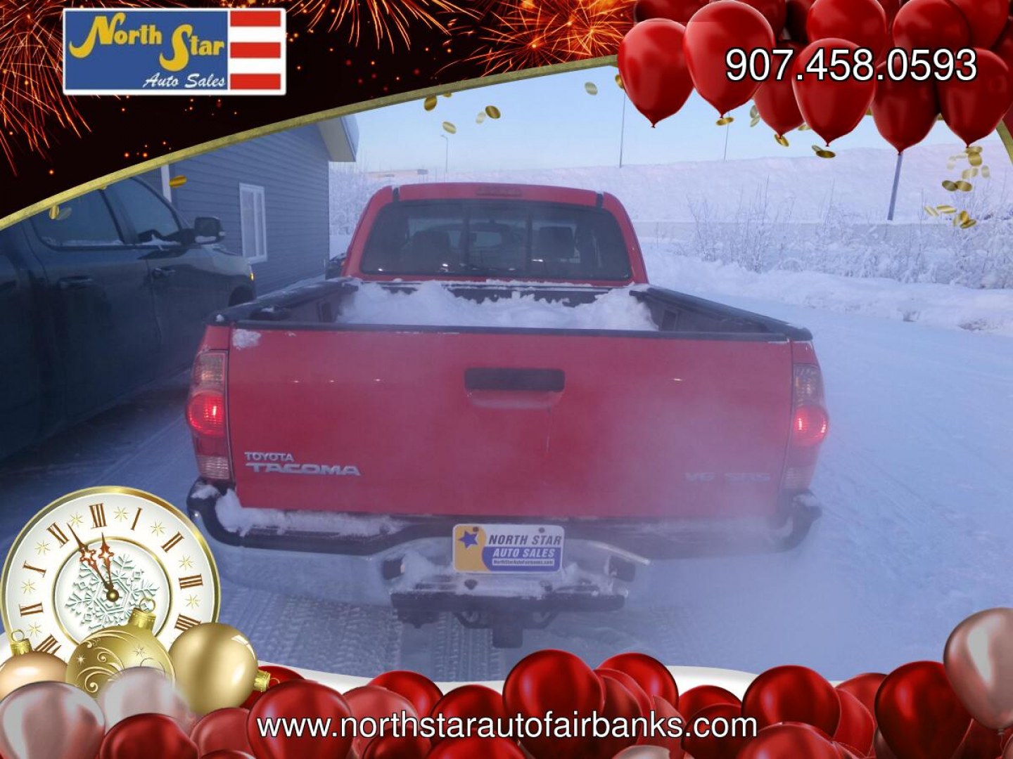 2008 Red Toyota Tacoma Access Cab V6 4WD (5TEUU42N28Z) with an 4.0L V6 DOHC 24V engine, 5-Speed Automatic Overdrive transmission, located at 2630 Philips Field Rd., Fairbanks, AK, 99709, (907) 458-0593, 64.848068, -147.780609- Photo#3