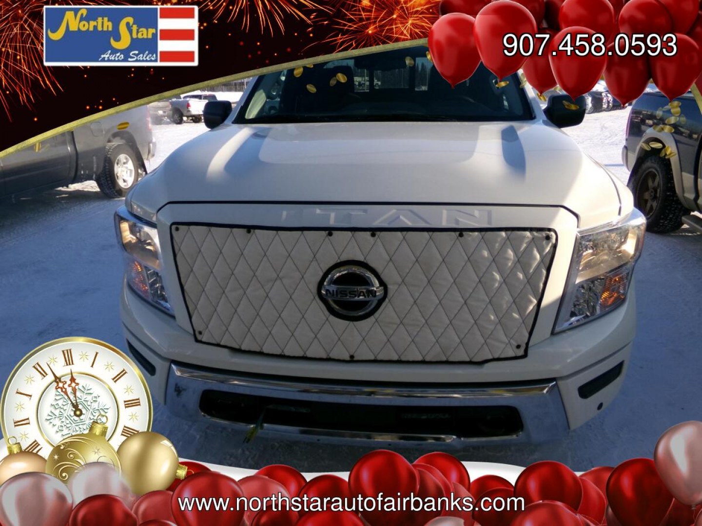 2022 White Nissan Titan SV King Cab 4WD (1N6AA1CD3NN) with an 5.6L V8 DOHC 32V engine, 9A transmission, located at 2630 Philips Field Rd., Fairbanks, AK, 99709, (907) 458-0593, 64.848068, -147.780609- Photo#1