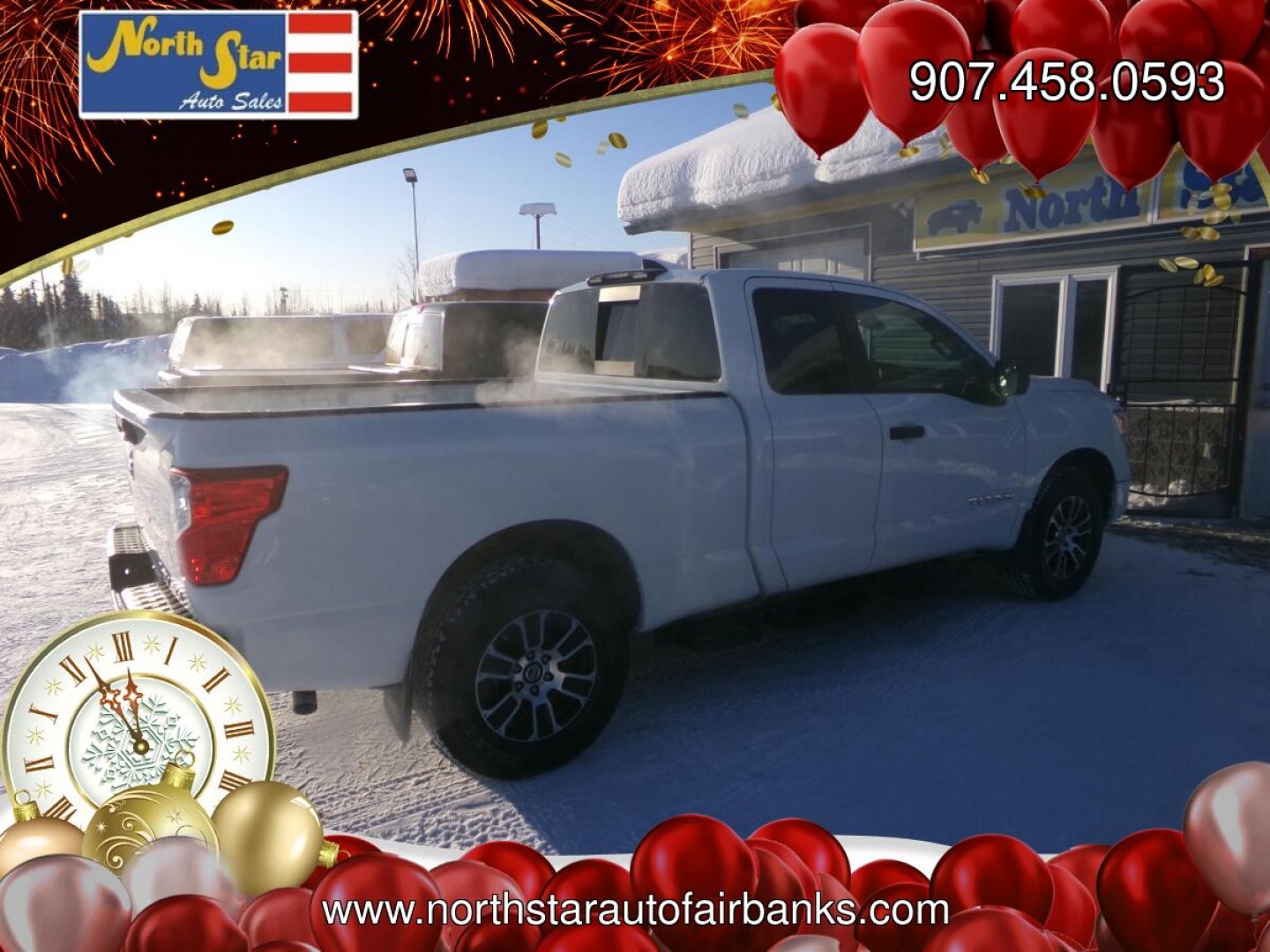 2022 White Nissan Titan SV King Cab 4WD (1N6AA1CD3NN) with an 5.6L V8 DOHC 32V engine, 9A transmission, located at 2630 Philips Field Rd., Fairbanks, AK, 99709, (907) 458-0593, 64.848068, -147.780609- Photo#2