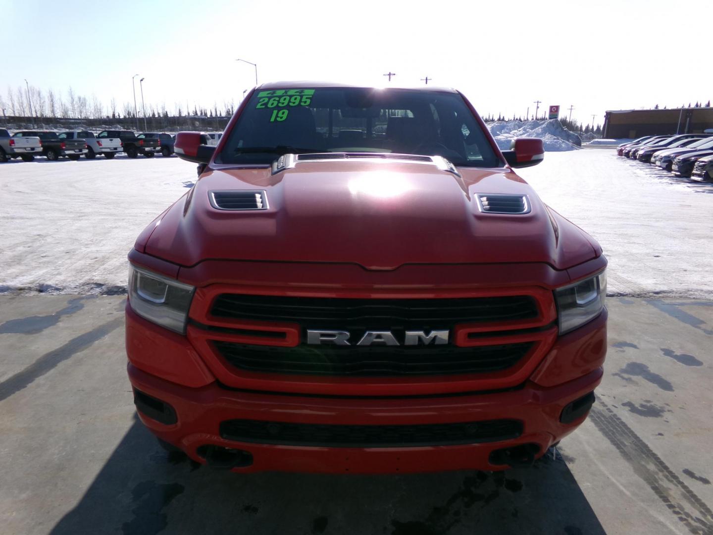 2019 Red Dodge 1500 Laramie Crew Cab SWB 4WD (1C6SRFJT7KN) with an 5.7L V8 OHV 16V engine, 8A transmission, located at 2630 Philips Field Rd., Fairbanks, AK, 99709, (907) 458-0593, 64.848068, -147.780609 - Photo#1