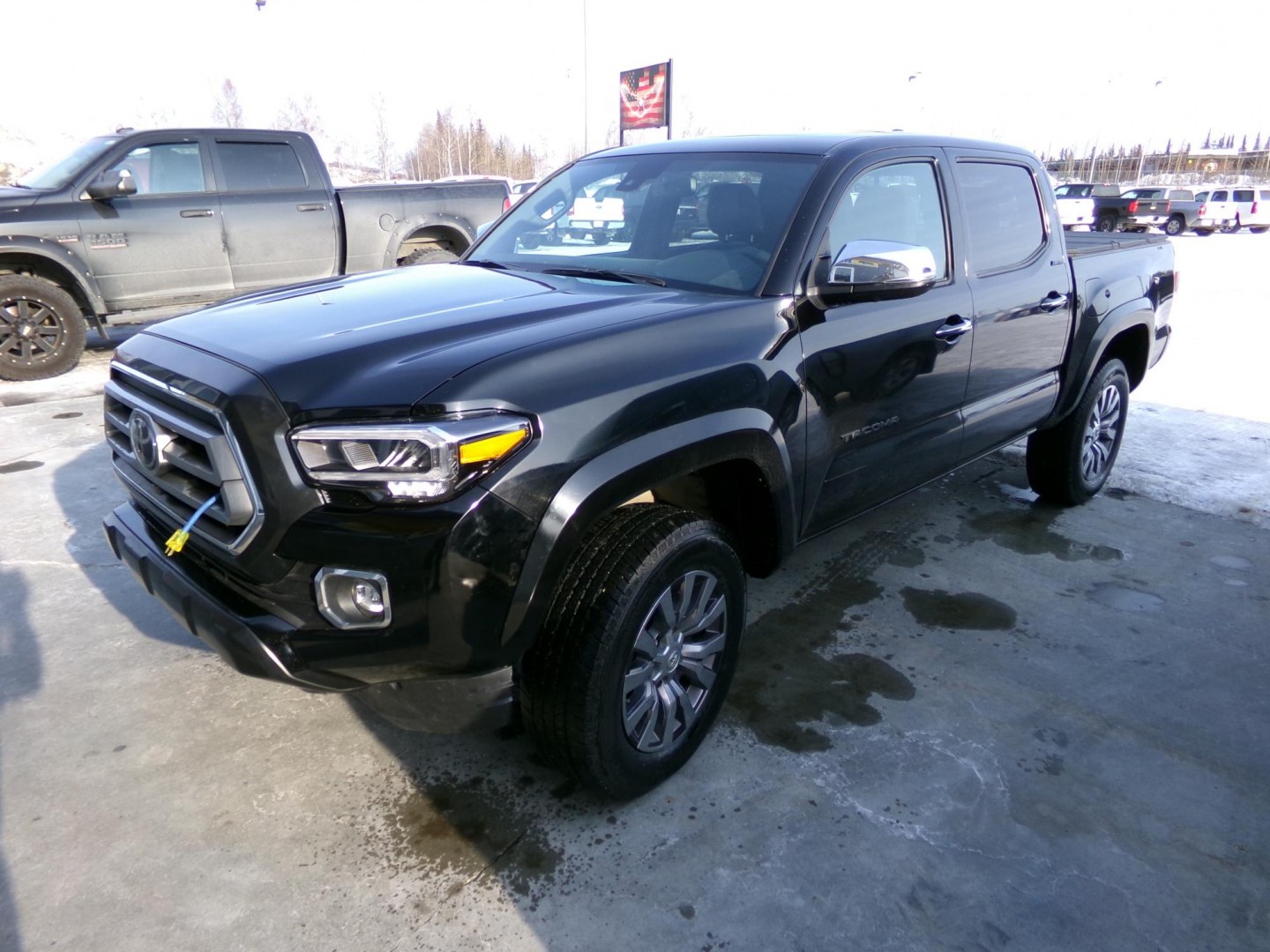 2023 Black Toyota Tacoma Limited Double Cab V6 6AT 4WD (3TYGZ5AN9PT) with an 3.5L V6 DOHC 24V engine, 6A transmission, located at 2630 Philips Field Rd., Fairbanks, AK, 99709, (907) 458-0593, 64.848068, -147.780609- Photo#0