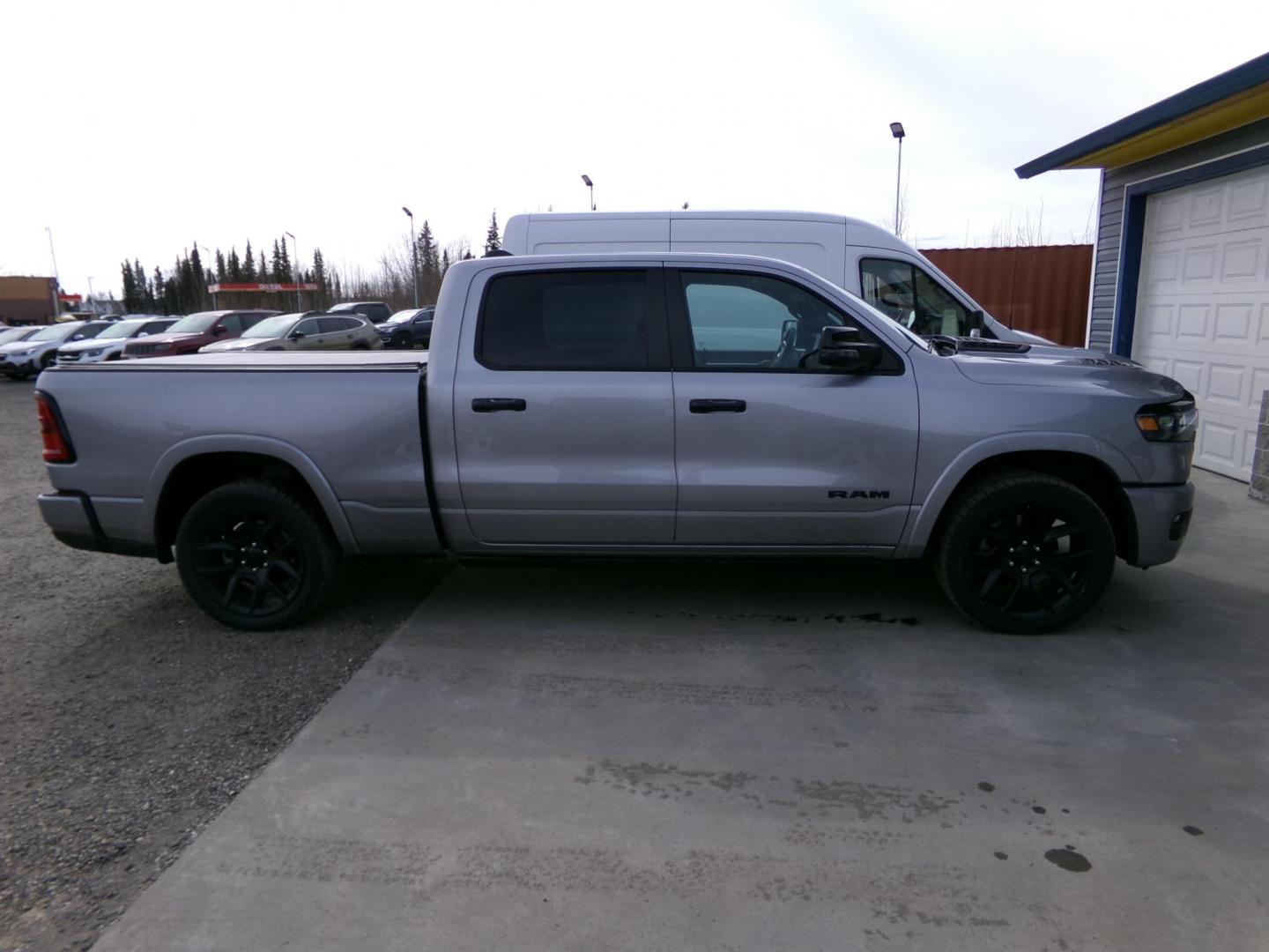 2025 Silver Dodge 1500 Laramie Crew Cab LWB 4WD (1C6SRFRP2SN) with an 3.0L V6 DOHC 24V TURBO engine, 8A transmission, located at 2630 Philips Field Rd., Fairbanks, AK, 99709, (907) 458-0593, 64.848068, -147.780609 - Photo#2