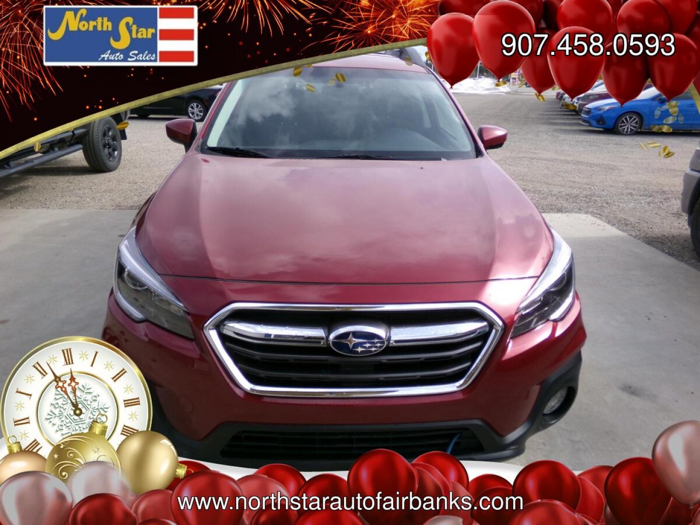 2018 Red Subaru Outback 2.5i Premium (4S4BSACC0J3) with an 2.5L H4 DOHC 16V engine, CVT transmission, located at 2630 Philips Field Rd., Fairbanks, AK, 99709, (907) 458-0593, 64.848068, -147.780609- Photo#1