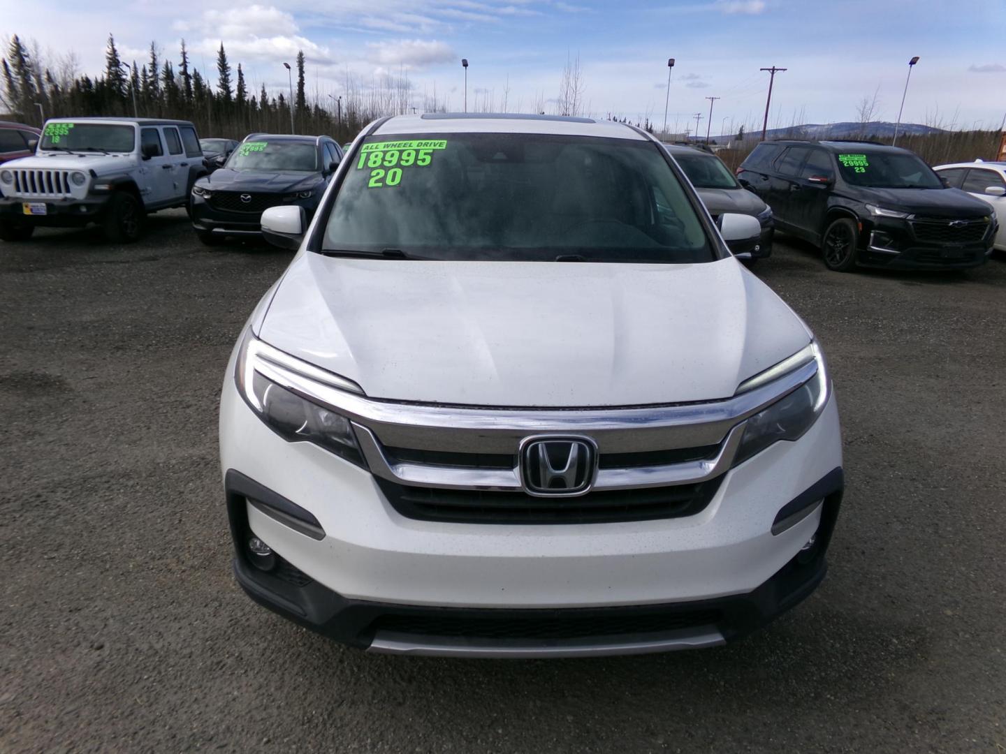 2020 White Honda Pilot EXL 4WD (5FNYF6H58LB) with an 3.5L V6 SOHC 24V engine, 6A transmission, located at 2630 Philips Field Rd., Fairbanks, AK, 99709, (907) 458-0593, 64.848068, -147.780609 - Photo#1