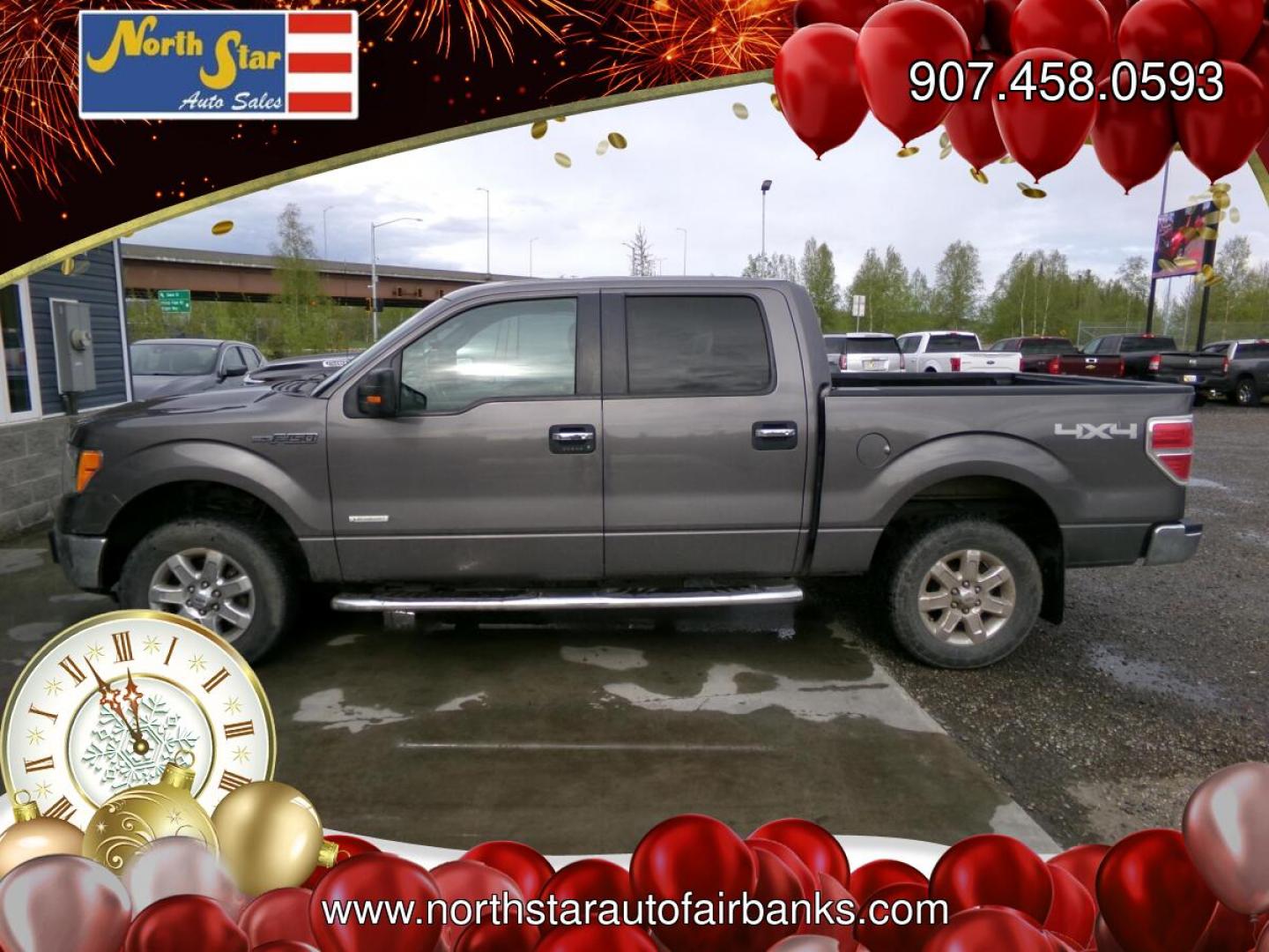2013 Grey Ford F-150 XLT SuperCrew 6.5-ft. Bed 4WD (1FTFW1ET0DK) with an 3.5L V6 TURBO engine, 6-Speed Automatic transmission, located at 2630 Philips Field Rd., Fairbanks, AK, 99709, (907) 458-0593, 64.848068, -147.780609- Photo#2