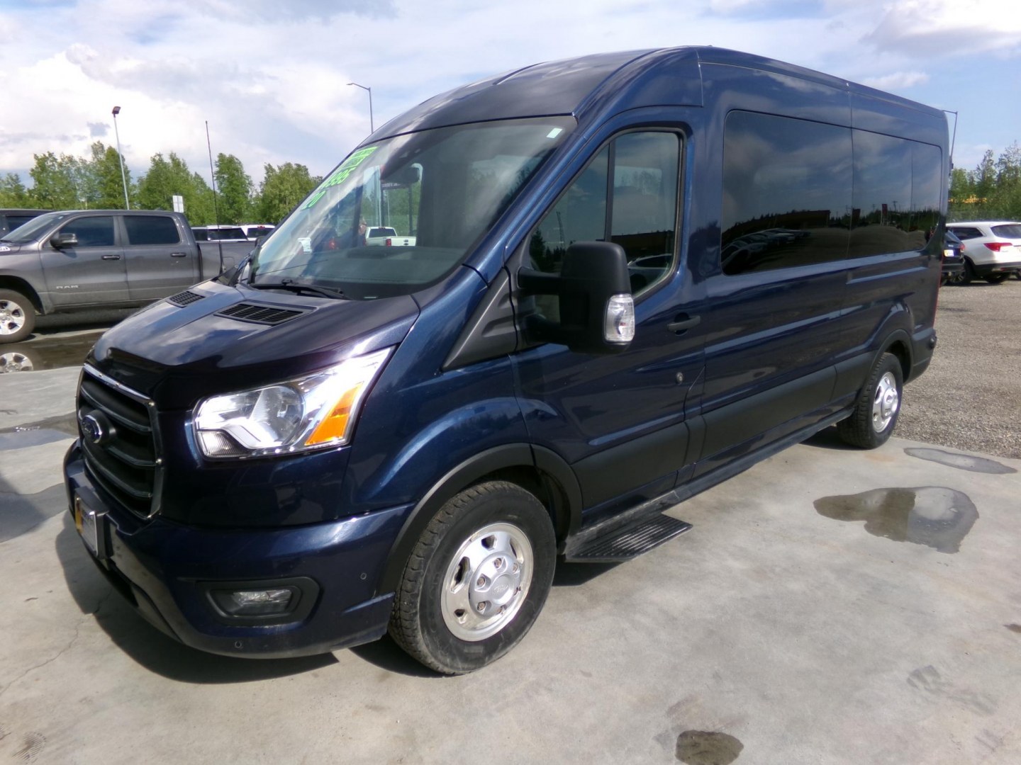 2020 Blue Ford Transit 350 Wagon Med. Roof XL w/Sliding Pass. 148-in. WB (1FBAX9C84LK) with an 3.5L V6 DOHC 24V engine, 6A transmission, located at 2630 Philips Field Rd., Fairbanks, AK, 99709, (907) 458-0593, 64.848068, -147.780609- Photo#0
