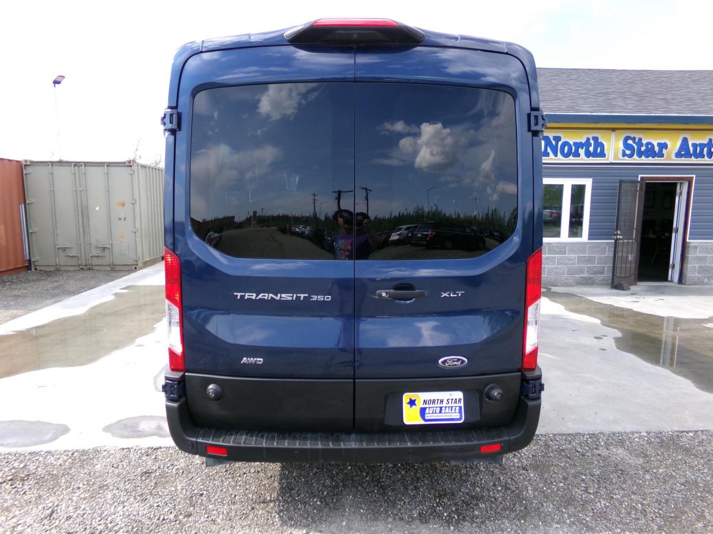 2020 Blue Ford Transit 350 Wagon Med. Roof XL w/Sliding Pass. 148-in. WB (1FBAX9C84LK) with an 3.5L V6 DOHC 24V engine, 6A transmission, located at 2630 Philips Field Rd., Fairbanks, AK, 99709, (907) 458-0593, 64.848068, -147.780609- Photo#3