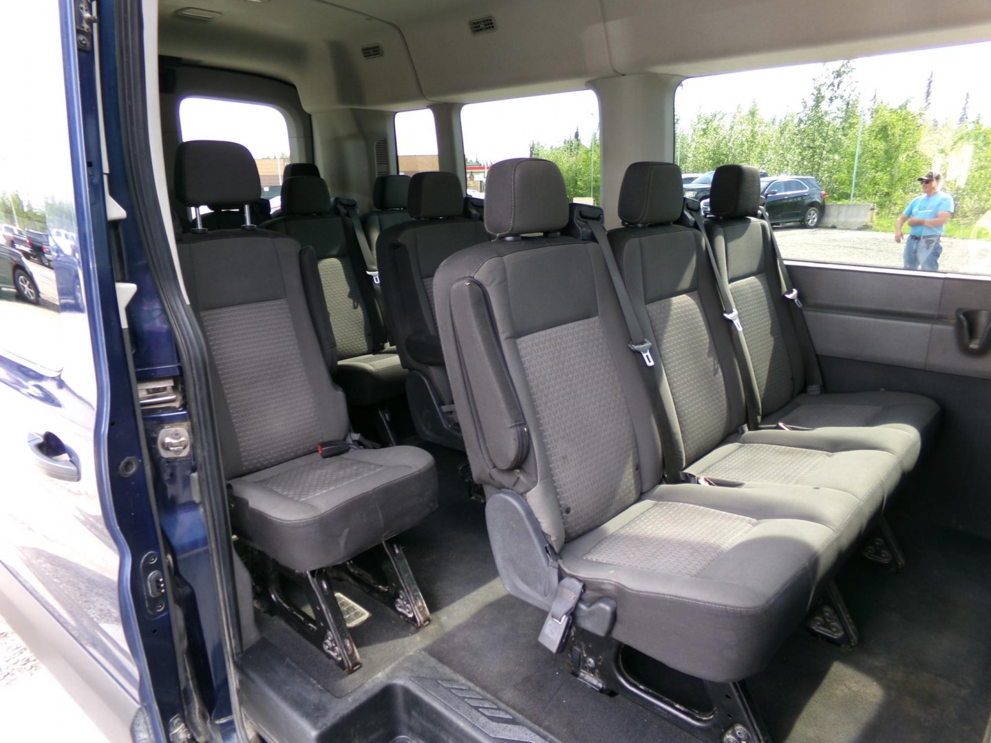 2020 Blue Ford Transit 350 Wagon Med. Roof XL w/Sliding Pass. 148-in. WB (1FBAX9C84LK) with an 3.5L V6 DOHC 24V engine, 6A transmission, located at 2630 Philips Field Rd., Fairbanks, AK, 99709, (907) 458-0593, 64.848068, -147.780609- Photo#5