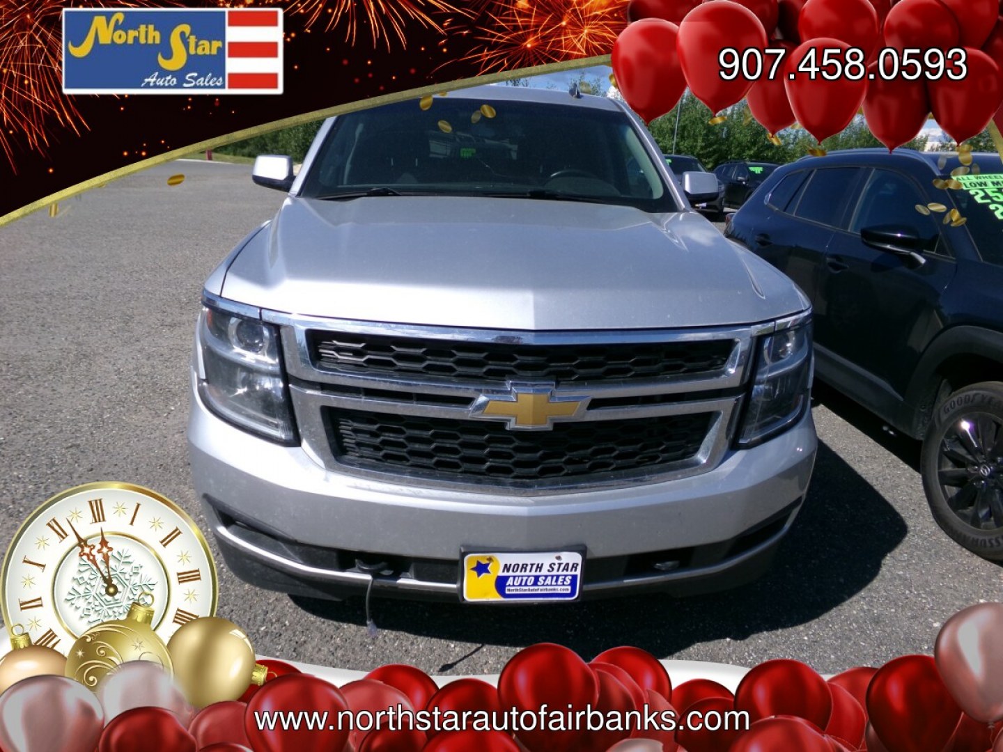 2015 Silver Chevrolet Tahoe LS 4WD (1GNSKAEC0FR) with an 5.3L V8 OHV 16V engine, 6-Speed Automatic transmission, located at 2630 Philips Field Rd., Fairbanks, AK, 99709, (907) 458-0593, 64.848068, -147.780609- Photo#1